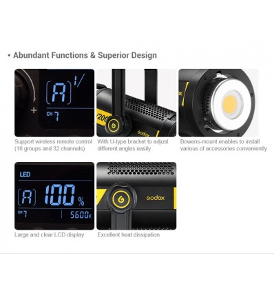 Godox FV150 kombineret flash og LED lampe med HSS, lyseffekter