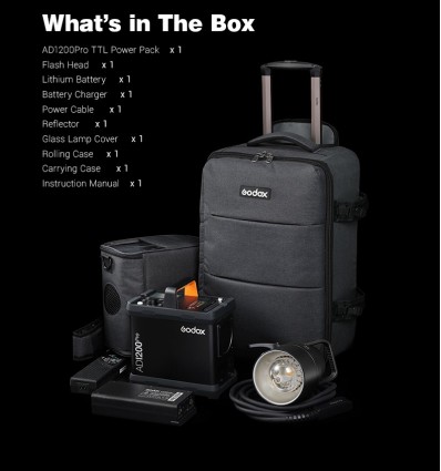 Godox AD1200Pro Flash m batteri, portable, TTL og HSS