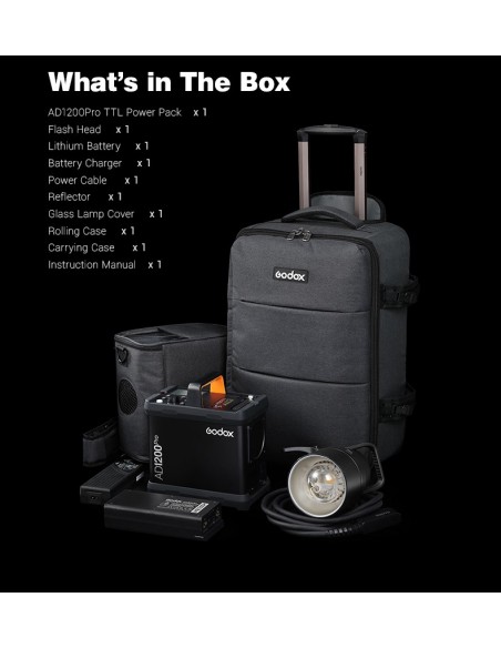 Godox AD1200Pro Flash m batteri, portable, TTL og HSS