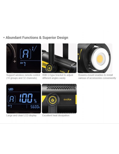 Godox FV150 kombineret flash og LED lampe med HSS, lyseffekter