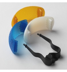 Plastdiffusersæt med 3 forskellige farver (hvid, gul og blå) 0 2