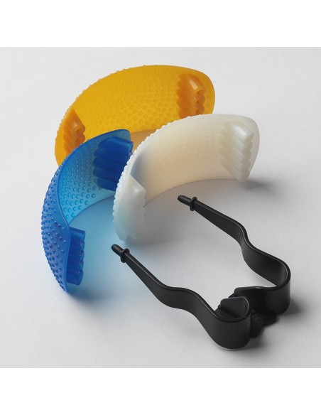 Plastdiffusersæt med 3 forskellige farver (hvid, gul og blå) 1