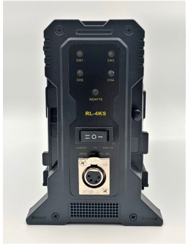 4 dobbelt Lader til V-mount Batterier