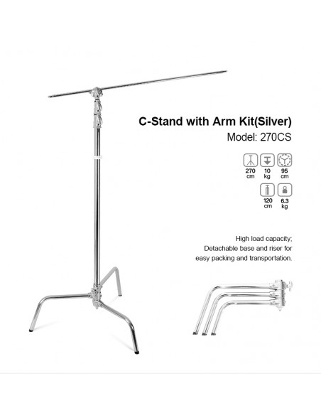 Godox 270CS C-Stand med boom arm