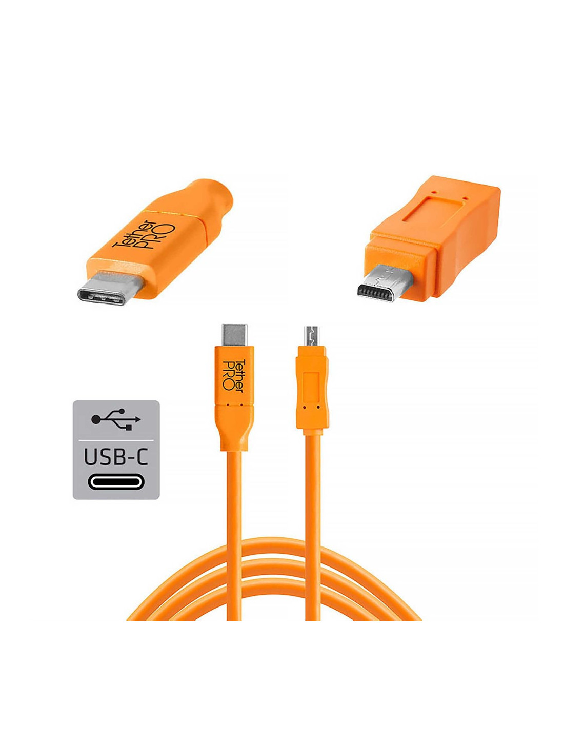TetherPro USB-C to 2.0 8-Pin 4.6m Orange