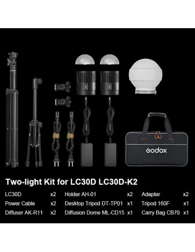 Godox LC30D-K2 - Bord LED lys Kit 2