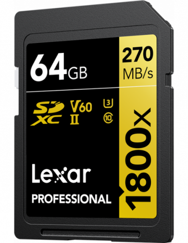 Lexar Pro 1800x SDXC U3 (V60) UHS-II...
