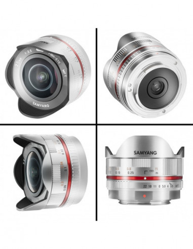 Samyang 7/3,5 Fisheye APS-C MFT silver