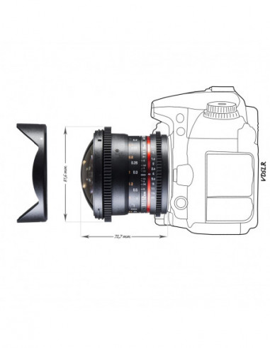 12/3,1 Fisheye Video DSLR Canon EOS...