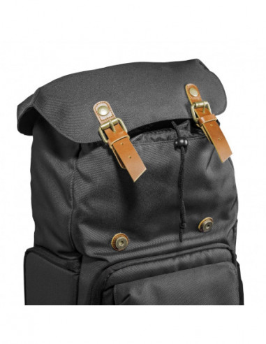 Mantona photo backpack Luis black, retro