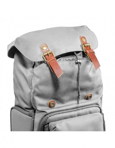 Mantona photo backpack Luis grey, retro