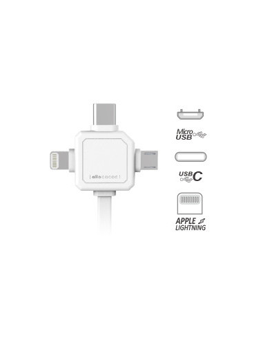 3 in 1 USB kabel Wit