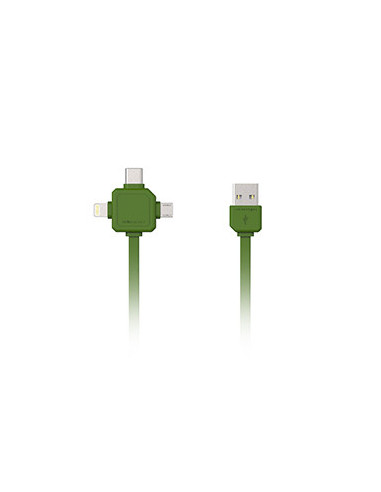 3 in 1 USB kabel groen