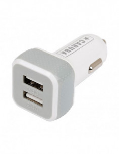Duo USB Auto Lader 4.8 amp Wit