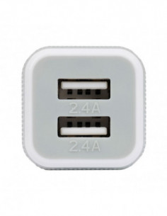 Duo USB Auto Lader 4.8 amp Wit 2