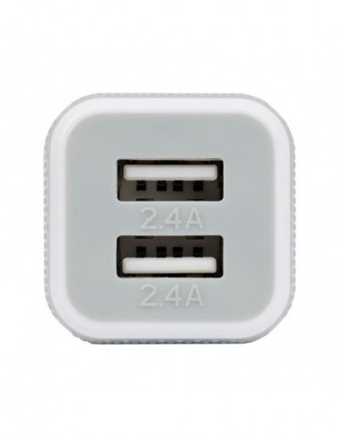 Duo USB Auto Lader 4.8 amp Wit