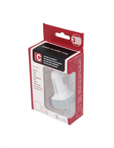 Duo USB Auto Lader 4.8 amp Wit