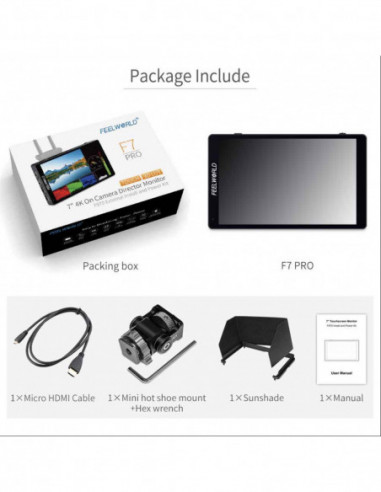 FEELWORLD 7" F7 PRO 3D LUT Touch Screen