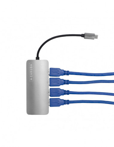 Premium 4 Port USB C Hub Space Grijs