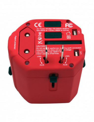 Multi Reis Adapter   Rood