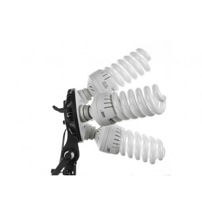 3 x SLH5 Komplet Begynder pakke X-Large - Videolys m stativ 280cm, lampehoved, softboks 15 x 125watt lavenergi pærer 7