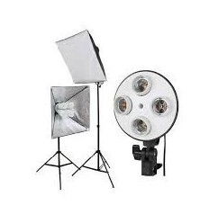 3 x SLH5 Komplet Begynder pakke X-Large - Videolys m stativ 280cm, lampehoved, softboks 15 x 125watt lavenergi pærer 9