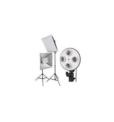 3 x SLH5 Komplet Begynder pakke X-Large - Videolys m stativ 280cm, lampehoved, softboks 15 x 125watt lavenergi pærer 9