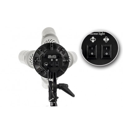 3 x SLH5 Komplet Begynder pakke X-Large - Videolys m stativ 280cm, lampehoved, softboks 15 x 125watt lavenergi pærer 14