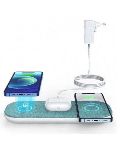 10W 3 in 1 Fast Wireless Charger Pad...