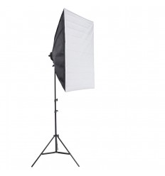 2 x SLH4 Komplet Begynder pakke - Videolys m stativ 280cm, lampehoved, softboks 8 x 125watt lavenergi pærer 0 2