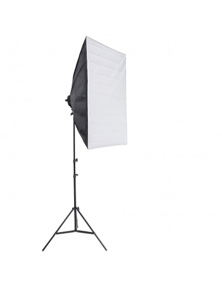 2 x SLH4 Komplet Begynder pakke - Videolys m stativ 280cm, lampehoved, softboks 8 x 125watt lavenergi pærer 1