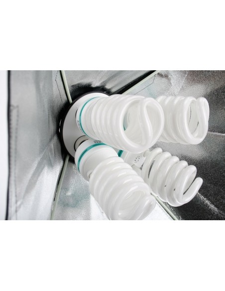 2 x SLH4 Komplet Begynder pakke - Videolys m stativ 280cm, lampehoved, softboks 8 x 125watt lavenergi pærer 3