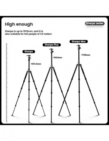 Sherpa Plus Carbon Statief Zwart
