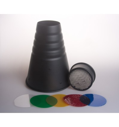 Snoot med bicelle og 4 farvefiltre - Til bowens S bajonet 3 punktsfatning 3