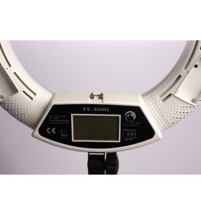 3200-5500 Kelvin : Sort bagpanel ( Yidoblo LED Ring Light 96 watt ) LCD display & Fjerbetjening