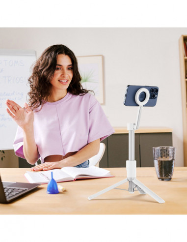 AB403 Magnetic Selfie Stick Pro White