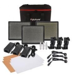 Aputure Amaran 528 Kit, 3 lamper - Video LED sæt - CRI95+ Batteri og 220volt, m taske, knækled, lader+ 6 stk 6600mah sony batt